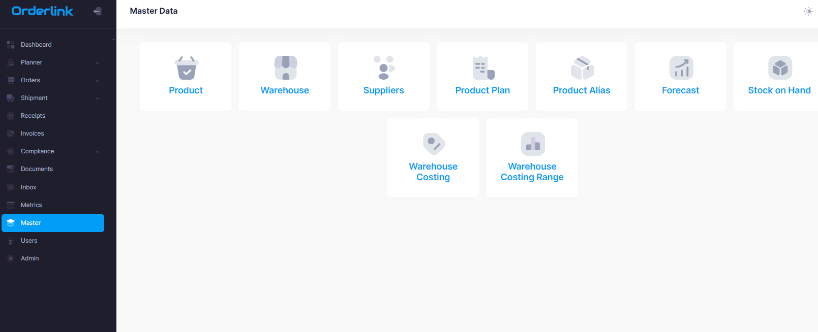 Master Data Section